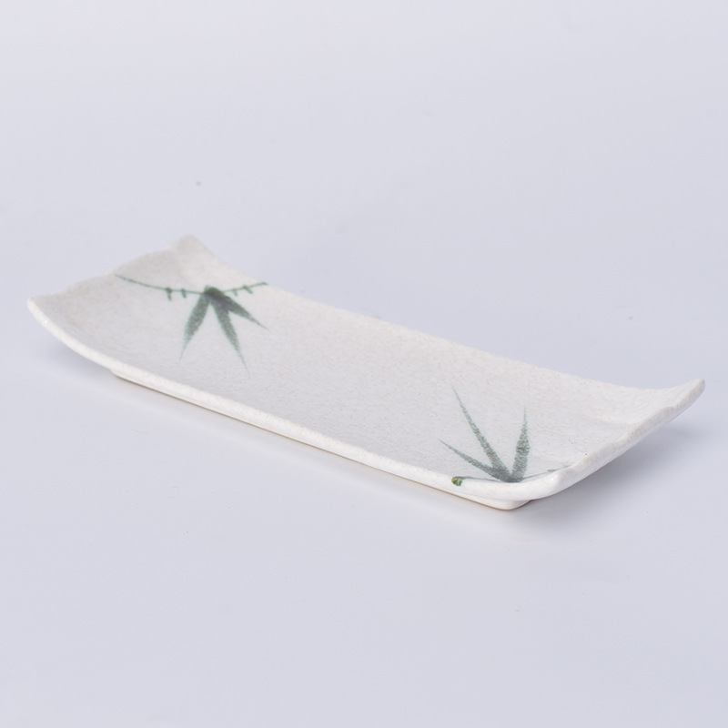 Hvid japansk stil keramiske sushi tallerkener tallerkener tallerkener håndlavet hede porcelæn middag dessert tærte tallerkener bulk service
