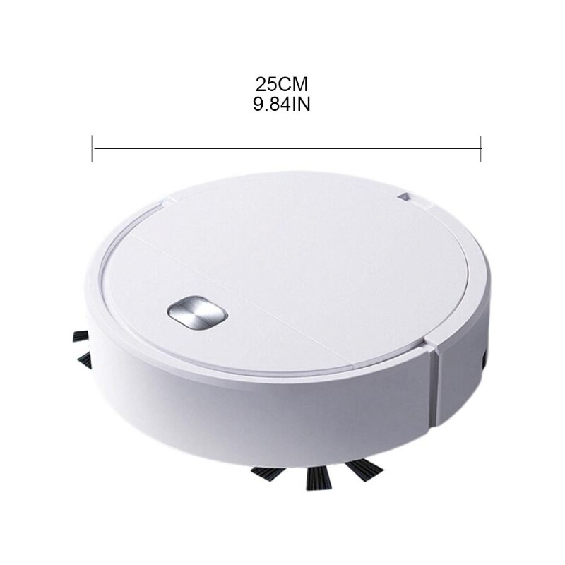 Robot aspirador con succión de 1800Pa, 100 min de duración, silencioso, Delgado, Ideal para pelo de mascotas, alfombras, suelos duros (blanco)