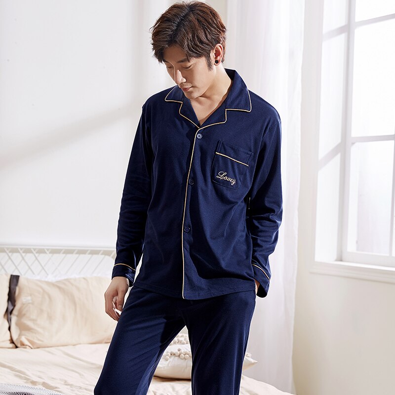 de algodón cálido invierno de los hombres pijamas de manga larga de hombre ropa de dormir de lana de Coral Nightsuits 3XL Set de ropa de casa