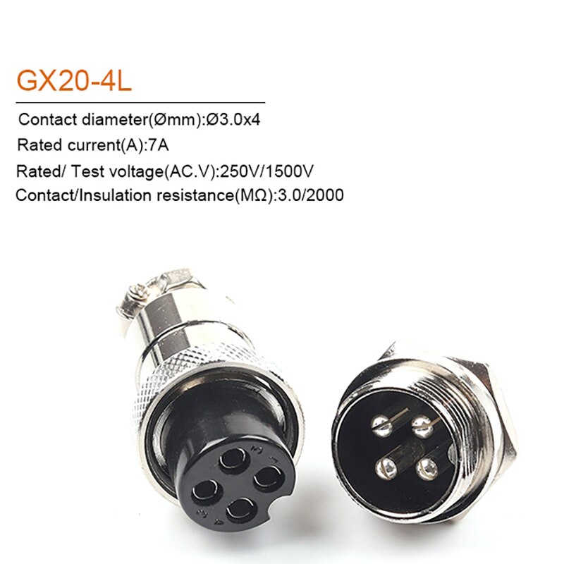 1Set GX20 2/3/4/5/6/7/8/9/10/12/14/15 Pin 20Mm Male + Vrouwelijke Circulaire Moer Type Draad Panel Aviation Connector Socket Plug