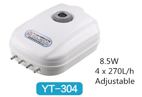 110-240V Ultra Leise Luftpumpe Für Aquarium Aquarium Doppel Outlets Sauerstoff Pumpe Einstellbare Langlebige Pumpe Schwarz körper Hohe Qualit: YT-304 / 220-240v 50hz