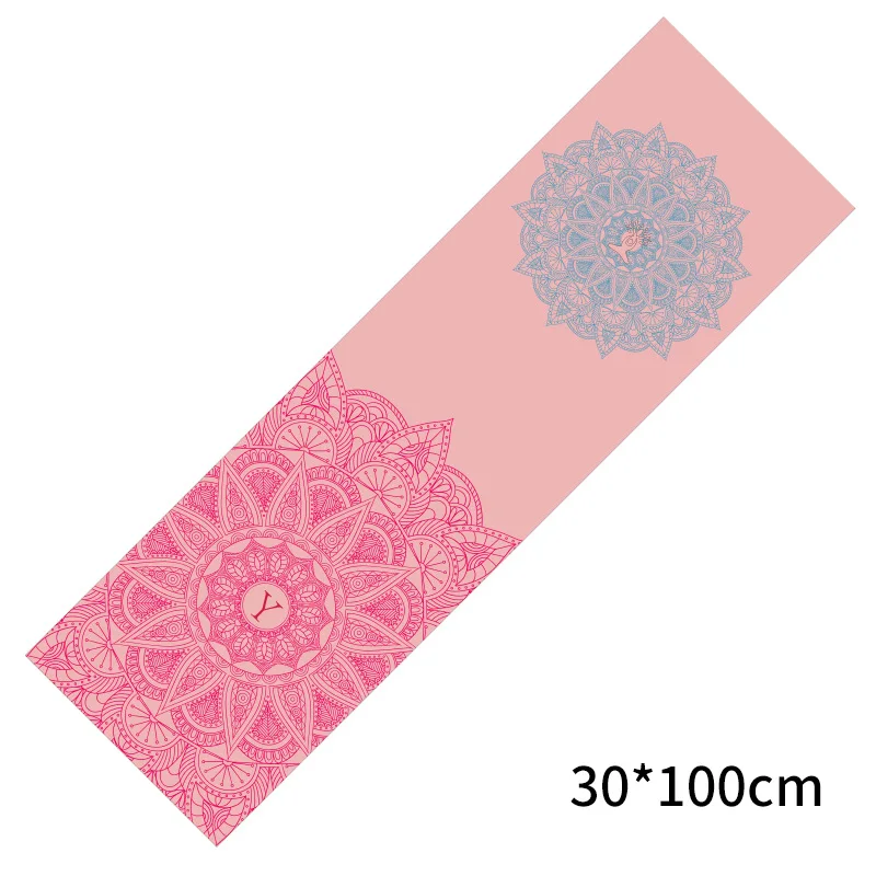 30*100 cm Gedruckt Yoga Handtuch Tragbare Doppel Schicht Nicht-Slip Matte Schutz Yoga Übung Pad Schnell Trocknend pilates Handtuch Decke: Silber