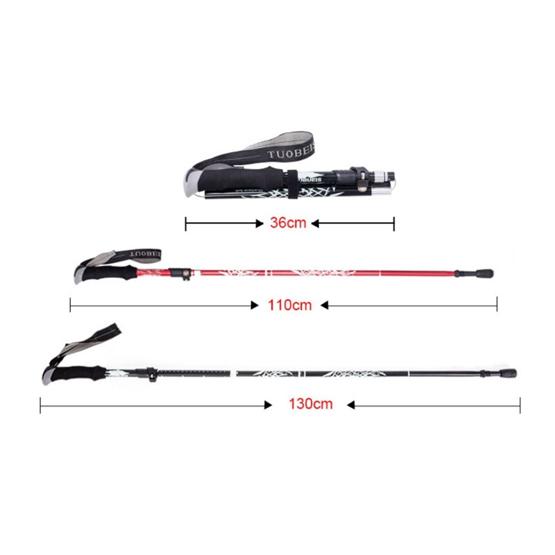 -TUOBEIS 5-Section Telescopic Trekking Pole Walking Sticks Portable Nordic Outdoor Climbing Stick Hiking Poles