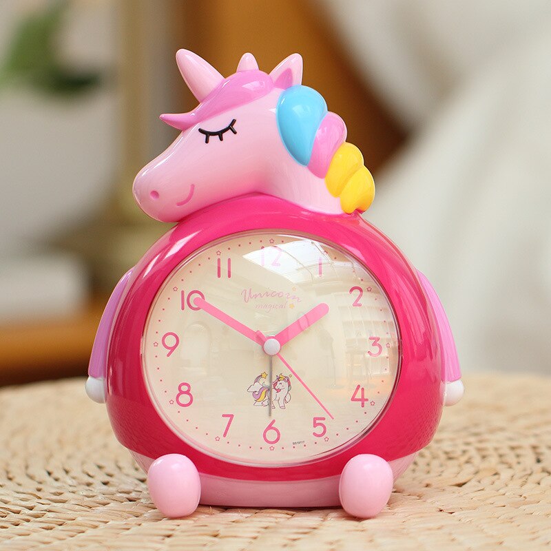 Reloj despertador con dibujos animados para niños, despertador bonito y para estudiantes, multifuncional, silencioso, para cabecera, luminoso