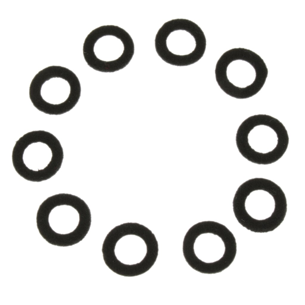 Arandelas de fieltro de trompeta, almohadilla de cojín, accesorio de piezas de instrumentos de latón, 10 piezas: Black