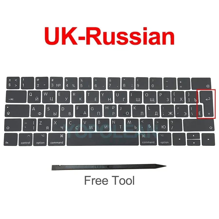 Nowy A1706 A1707 Klawisze klawiatury nasadka US UK French EU Dla Macbook Pro Retina 13" 15" nasadka na klucze laptopa 2016 2017 Rok: Black