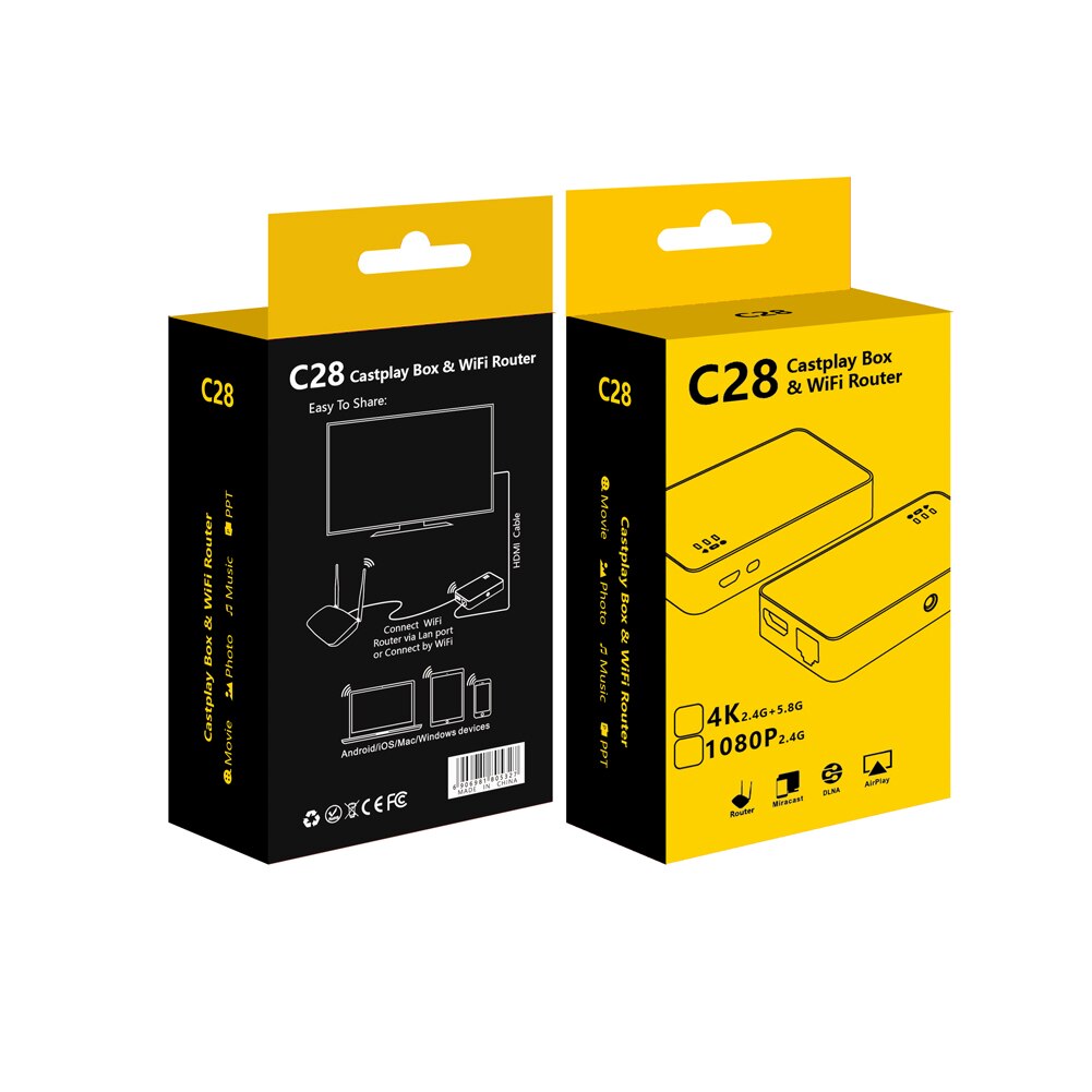 C28 Wifi Repeater Wifi Range Extender Router 1080P HDMI Compatible Wireless Display Receiver Dongle for TV WiFi Router
