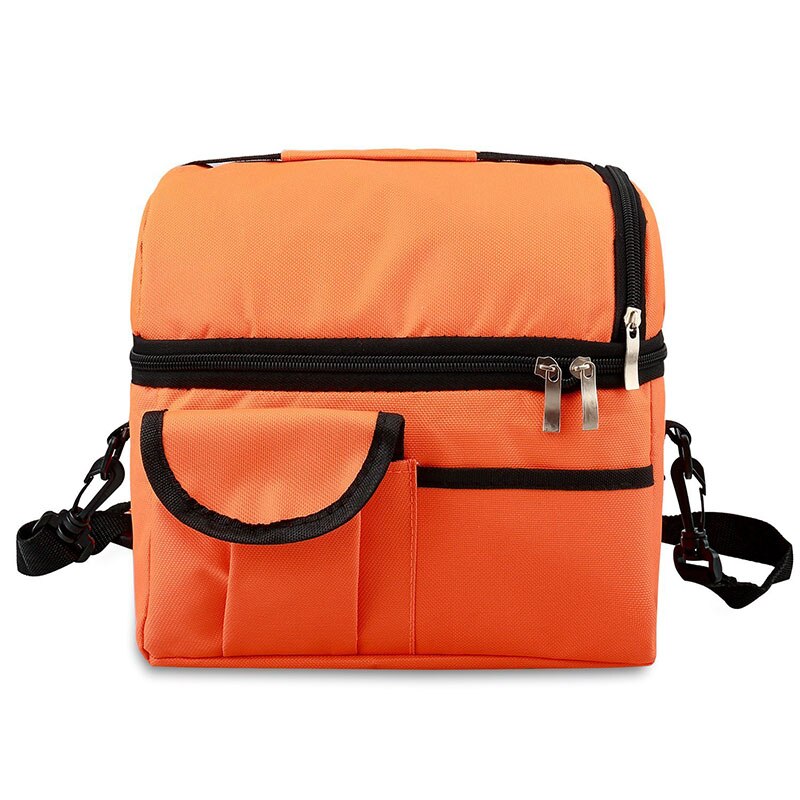 Sac à déjeuner réutilisable et isolé, sac thermique multifonctionnel de 8l pour femmes et hommes, glacière et maintien au , boîte à déjeuner étanche: Orange