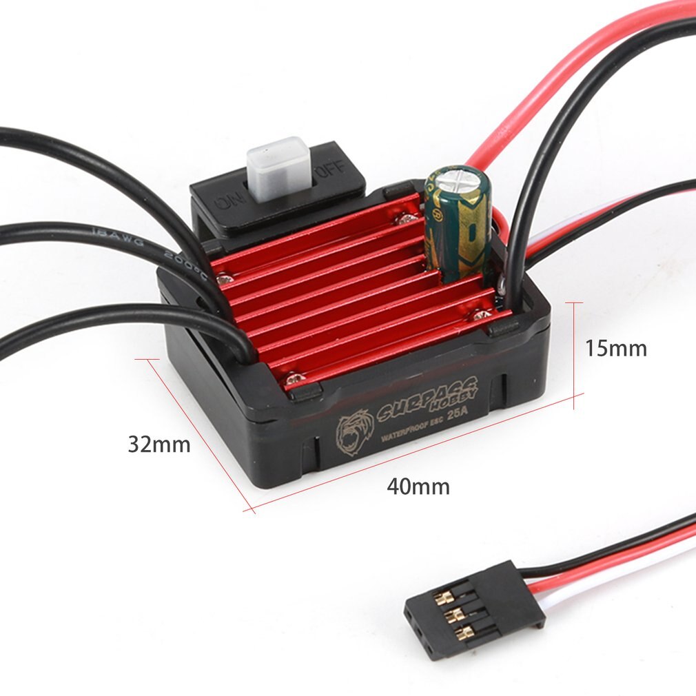 Surpasshobby Kk 25A Waterdichte Sensorless Brushless Speed Controler 2S Esc Voor 1:20 1:18 1:16 Rc Auto Model