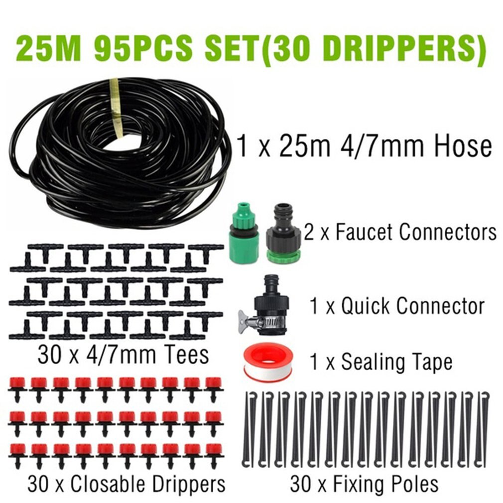 10-25m Automatic Micro Drip Irrigation System Garden Irrigation Spray Self Watering Kits for Potted Lawn Garden Greenhouse: Type D