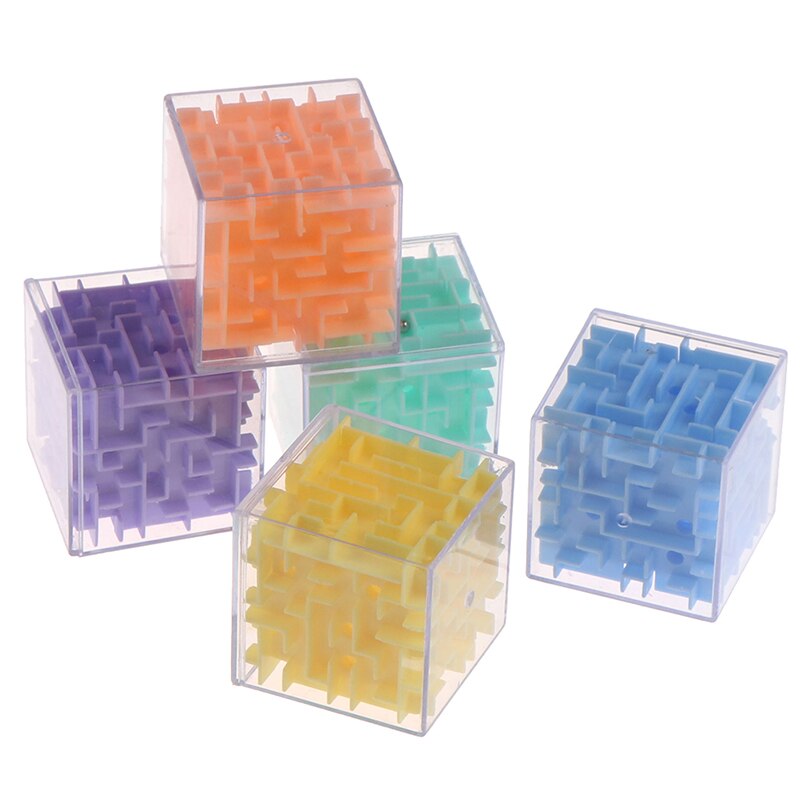 Transparante 3D Doolhof Magische Kubus Zes-Zijdige Puzzel Speed Cube Rollende Bal Game Cubos Doolhof Speelgoed Voor Kinderen Educatief