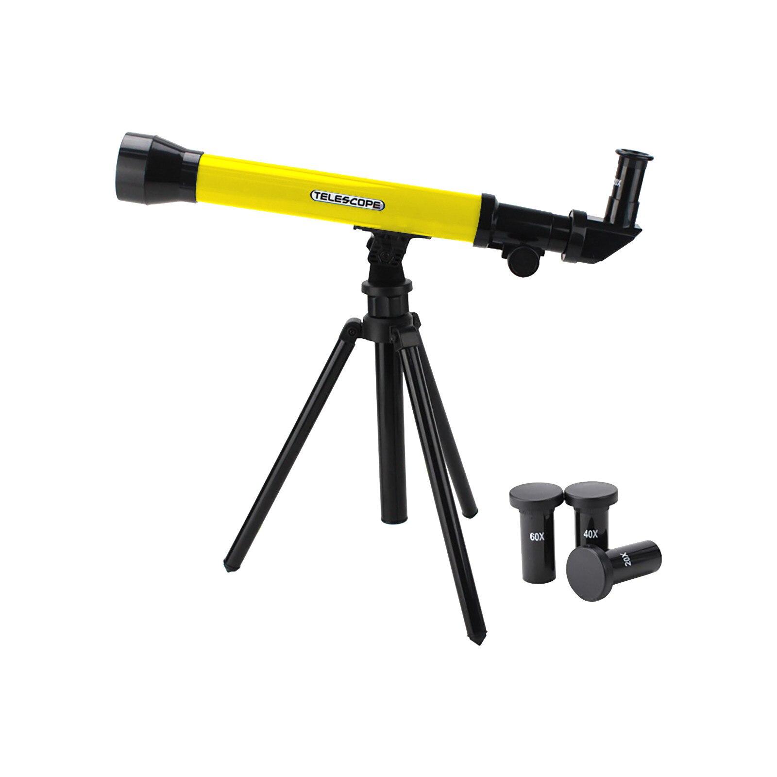 Juguetes de telescopio astronómico para niños, educación científica, Monocular clásico de alta potencia, interactivo para padres e hijos: Amarillo