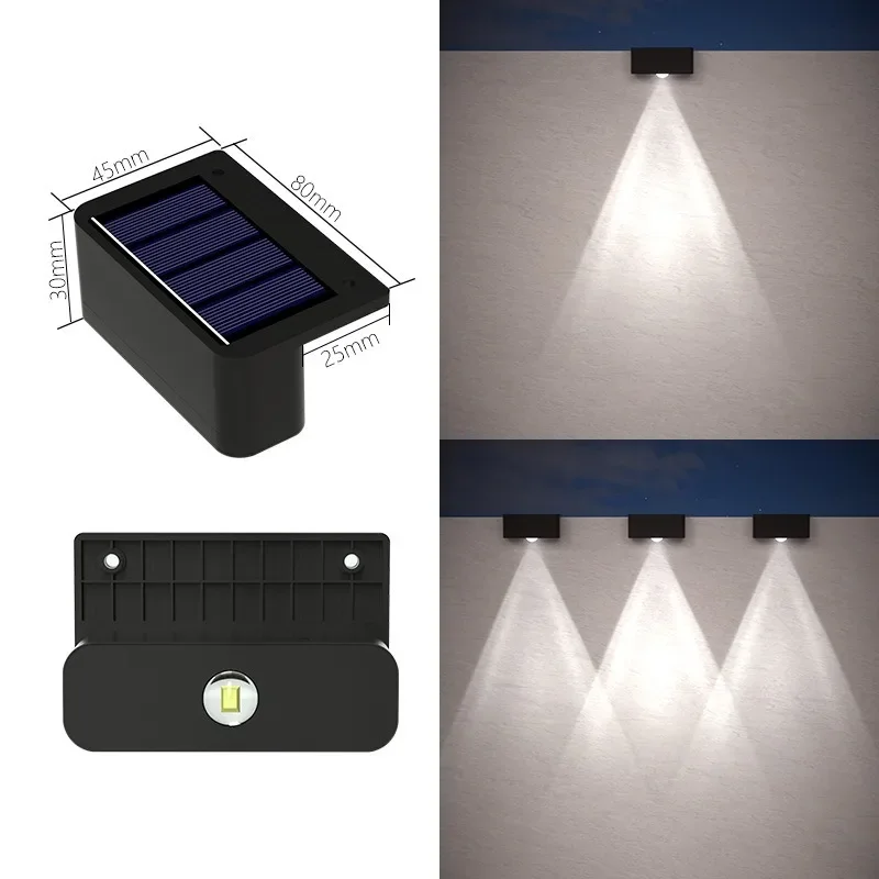 Solar Wall Lamp Outdoor Waterproof Solar Powered Light UP and Down Illuminate Home Garden Yard Decoration Outside Sunlights: Orange / 6-10W