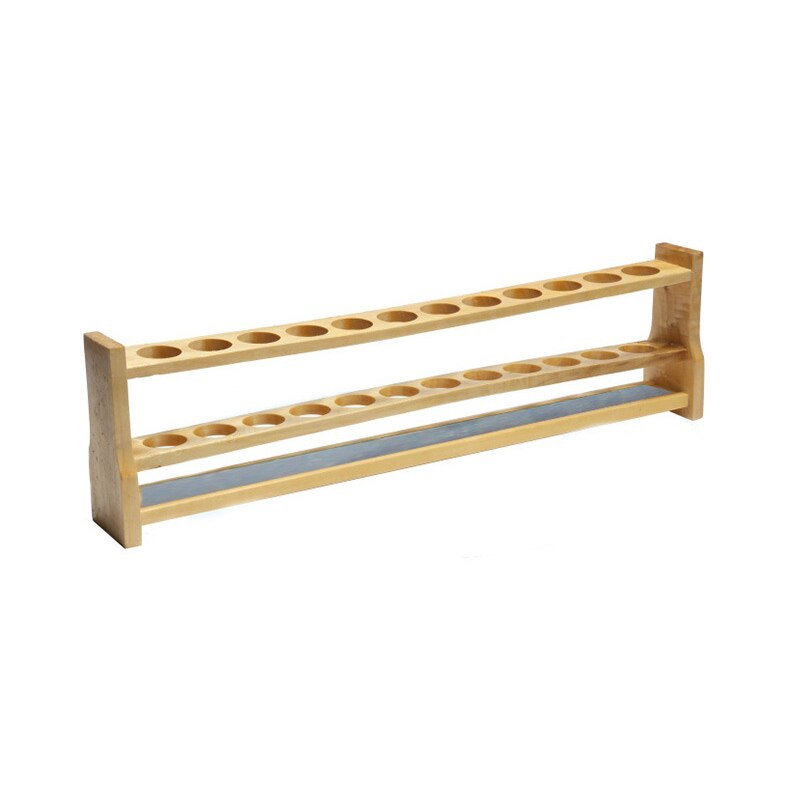 1 stk reagensglasstativ i træ 28mm x12 huller holder støtte burette stativ laboratorie reagensglas stativ hylde laboratorie skoleartikler