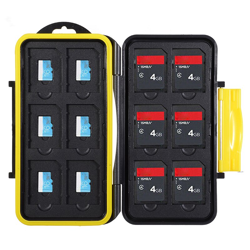 1PC Storing Case Micro SD/TF Cards Holder Portable Storage Box Card Protecting Placing Boxs Waterproof ABS 12 Slots