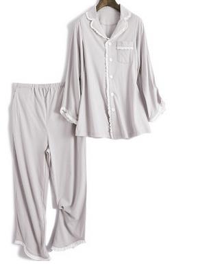 Two piece set Maternity Clothing Pregnancy Breastfeeding Jacket + Adjustable Belly Pants Patchwork Casual Maternity Sleepwear: Gray / L