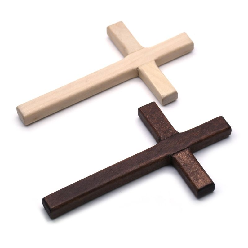 2 stuks handgemaakte houten kruisen kruisbeeld jezus christus ornamenten religieuze bedel ketting hanger maken