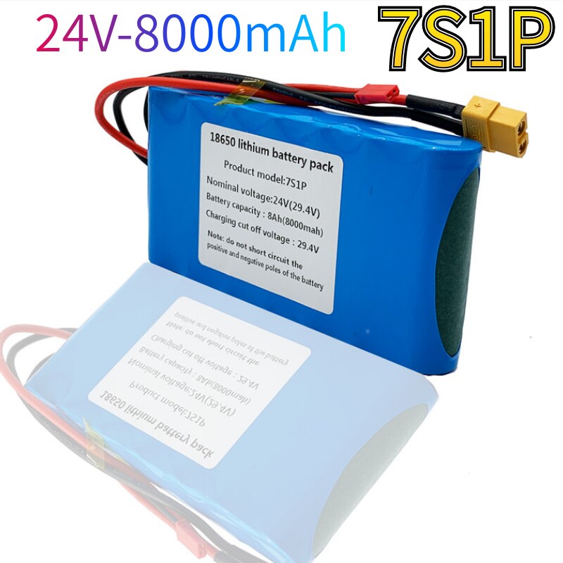 New7s1p 24V 8000mah 18650 lithium ion battery pack is suitable for scooter toy bicycle with built-in BMS and charger sales