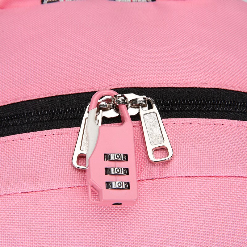 Pink Canvas Backpack Women School Bags for Teenage Girls Preppy Style Large Capacity USB Back Pack Rucksack Youth Bagpack