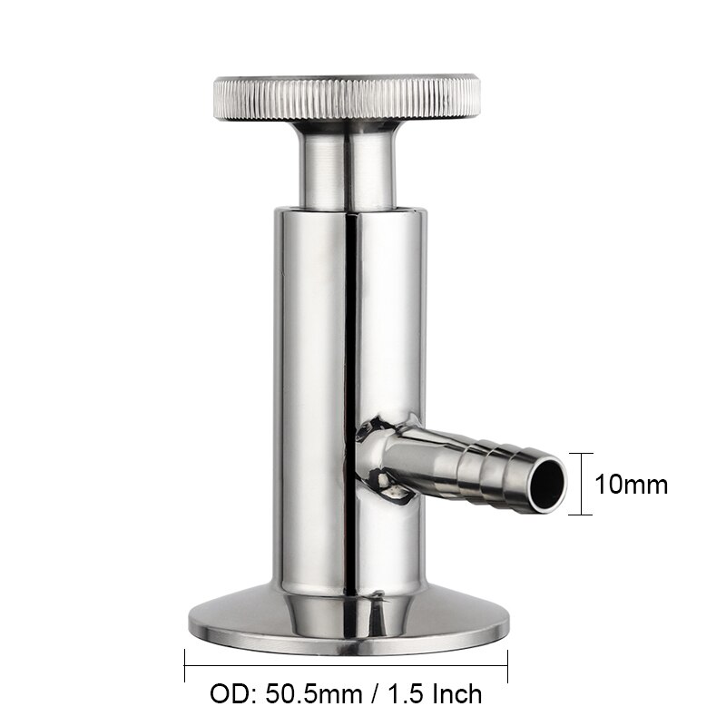 Sanitary Sampling Valve 304 Stainless Steel 50.5mm 25.4mm Ferrule OD Fit 1/2" 1.5" Tri Clamp Pipe Fitting Homebrew Hardware
