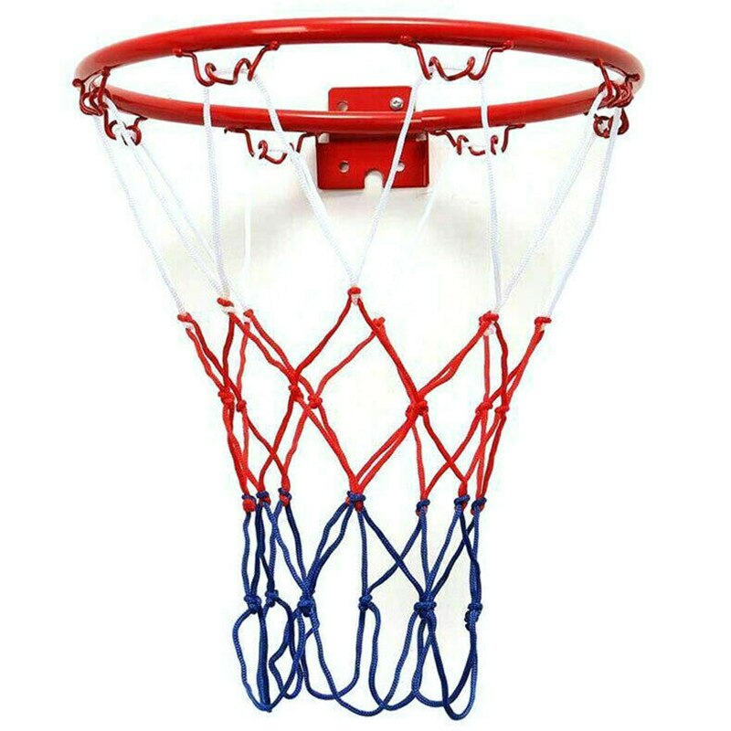 32cm veggmontert basketballkurv netting metallkant hengende kurv kurv-ball veggkant med skruer innendørs utendørs sport: misligholde tittel