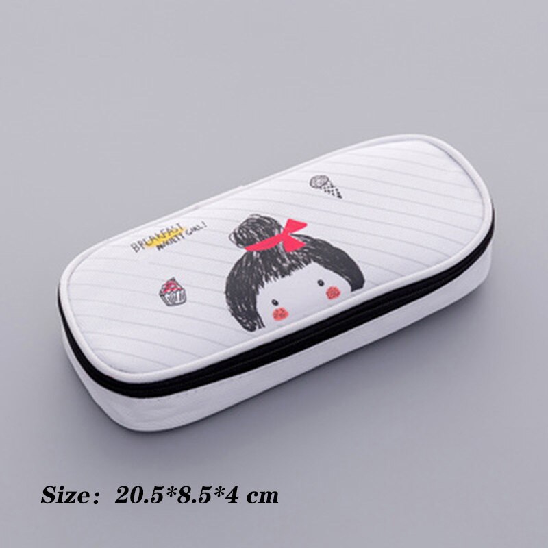 Große Kapazität Nette Leinwand Bleistift fallen Schule Stift fallen Liefert Bleistift Tasche Bleistifte Beutel Schreibwaren 。: schräg Linie Mädchen