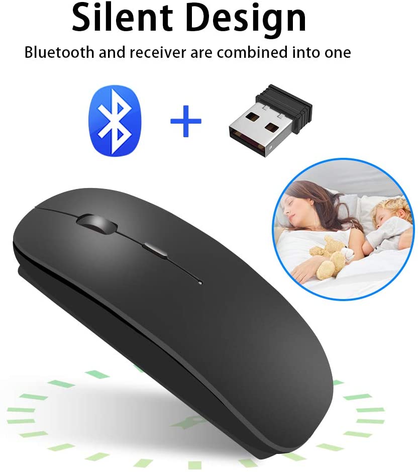 Draadloze Muis Bluetooth Oplaadbare Muis Draadloze Computer Stille Mause Ergonomische Mini Muis Usb Optische Muizen Voor Pc Laptop