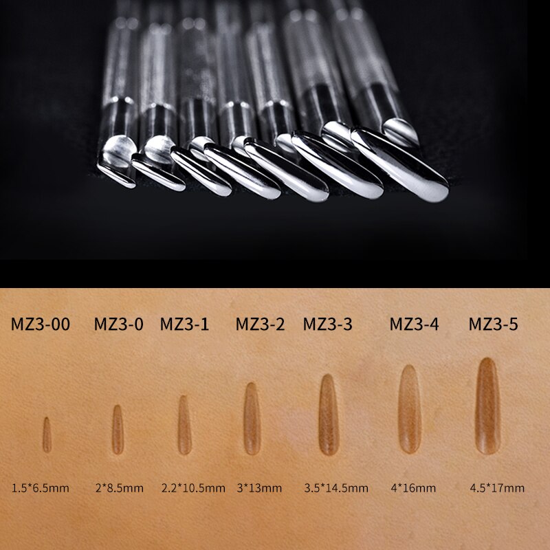 Sozo MZ3 Leer Werk Stempelen Tool Thumbprint Glad In Sheridan Zadel Maken Carving Postzegels 304 Rvs