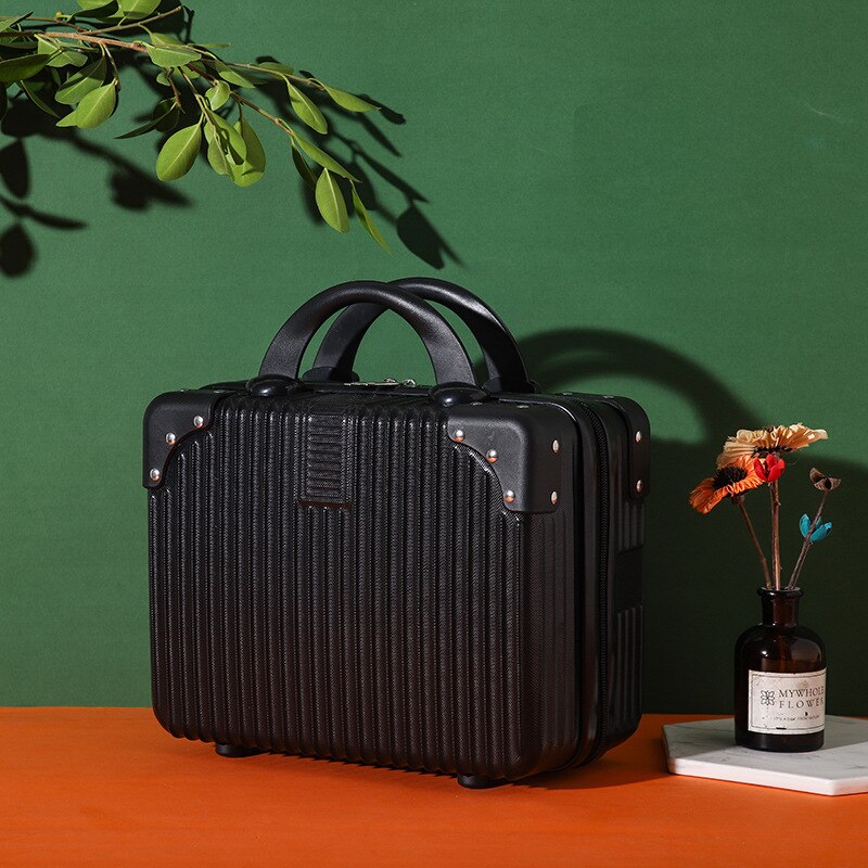 Valigia borsa cosmetica nuovo trucco professionale mini borsa di stoccaggio borsa borsa femminile signora portatile nuova alta qualità professionale: nero-1