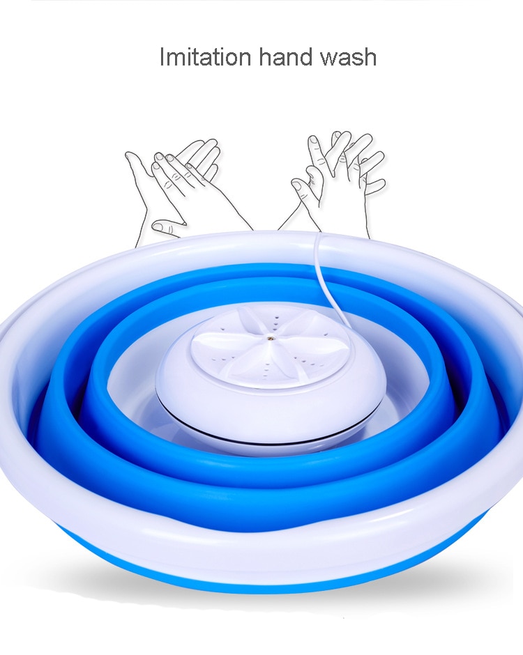 Falten-badewanne Mini Waschmaschine Ultraschall Reinigung Kleine Tragbare Unterlegscheibe USB Schlafsaal Mini Wäsche Maschine mit Klapp Fass