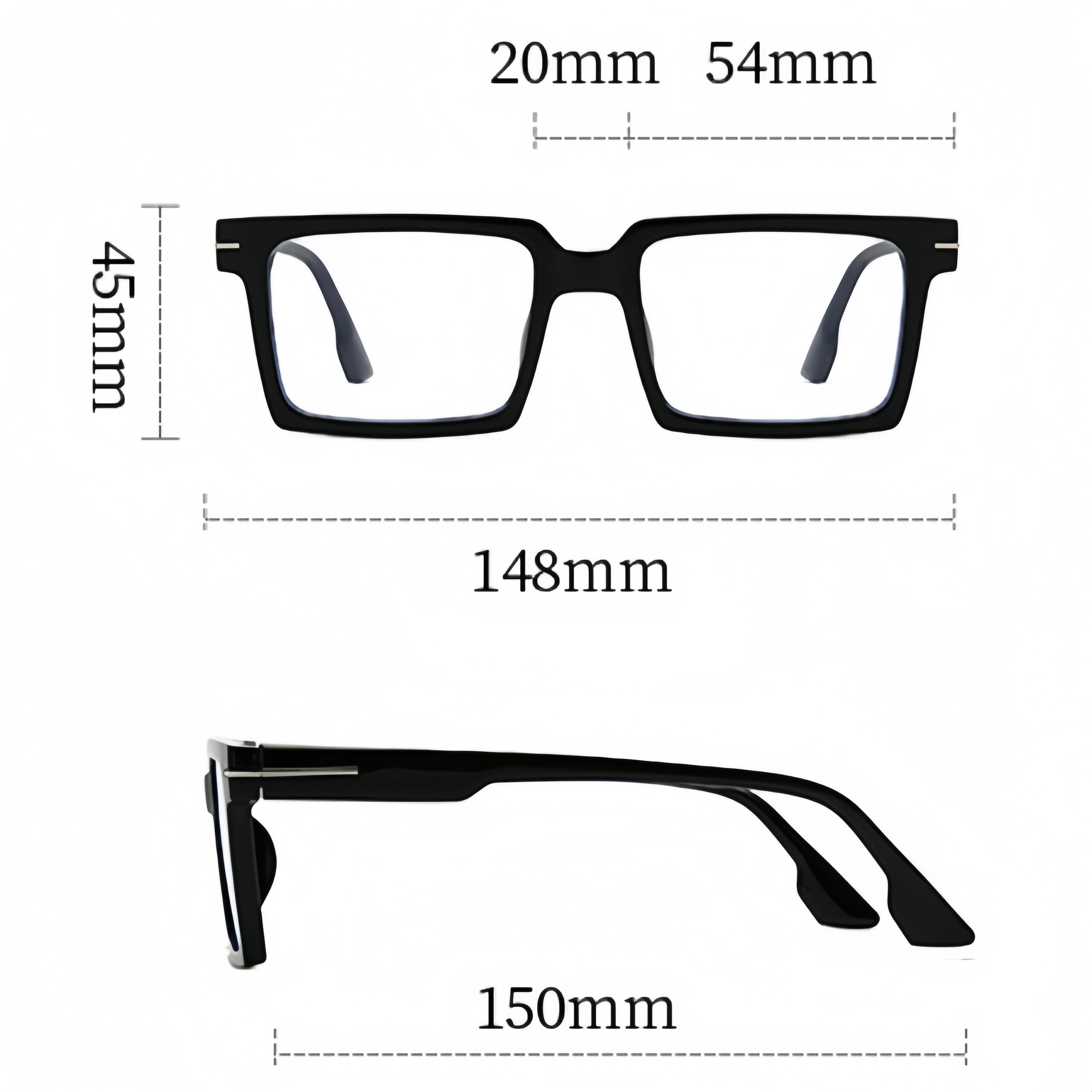 European and American fashionable square frame glasses, daily decoration for men and women, anti-blue light glasses for shopping