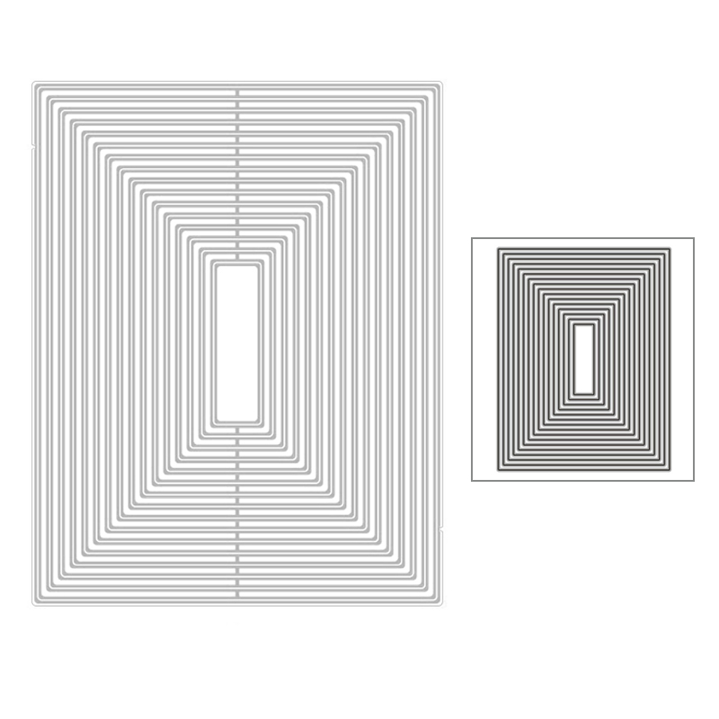 Rectangle Nesting Layered Mould Background Metal Cutting Dies and For Die Scrapbooking Foil Cut Crafts No Stamps