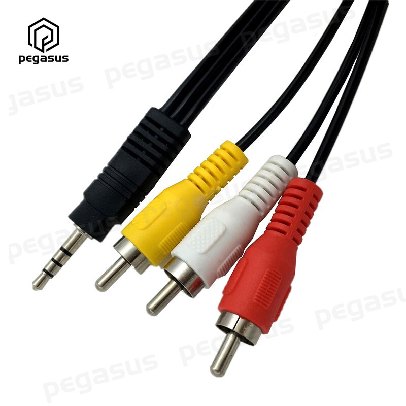 Dc 3.5Mm Male Jack 4 Poort 3-RCA Adapter Audio Stereo Verlengkabel 1.5M