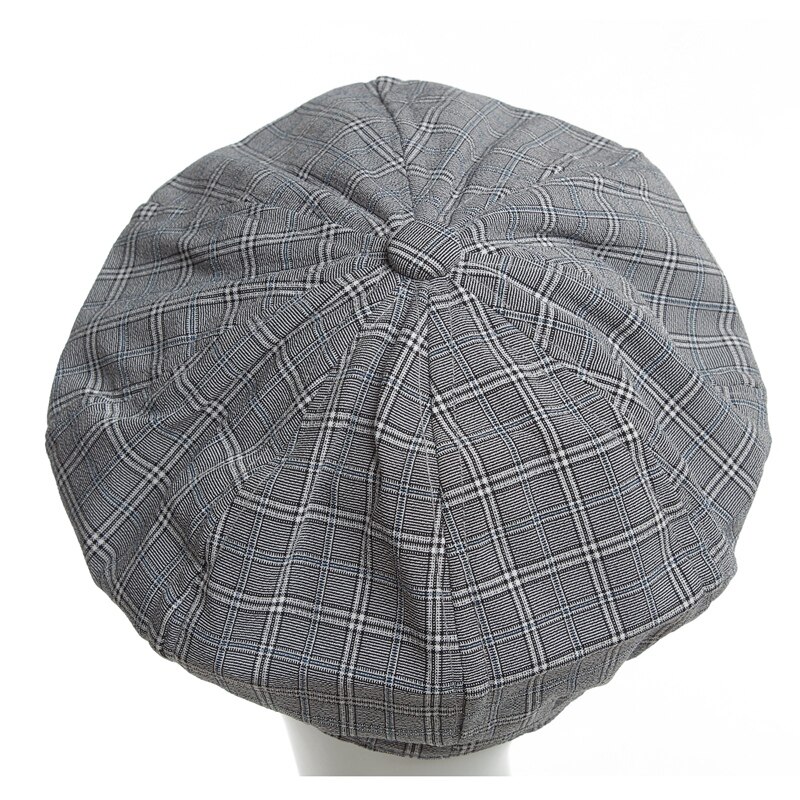 Octagonal cap Cotton and linen Octagonal cap for lady Autumn Winter Unisex lattices line elegance Newsboy cap