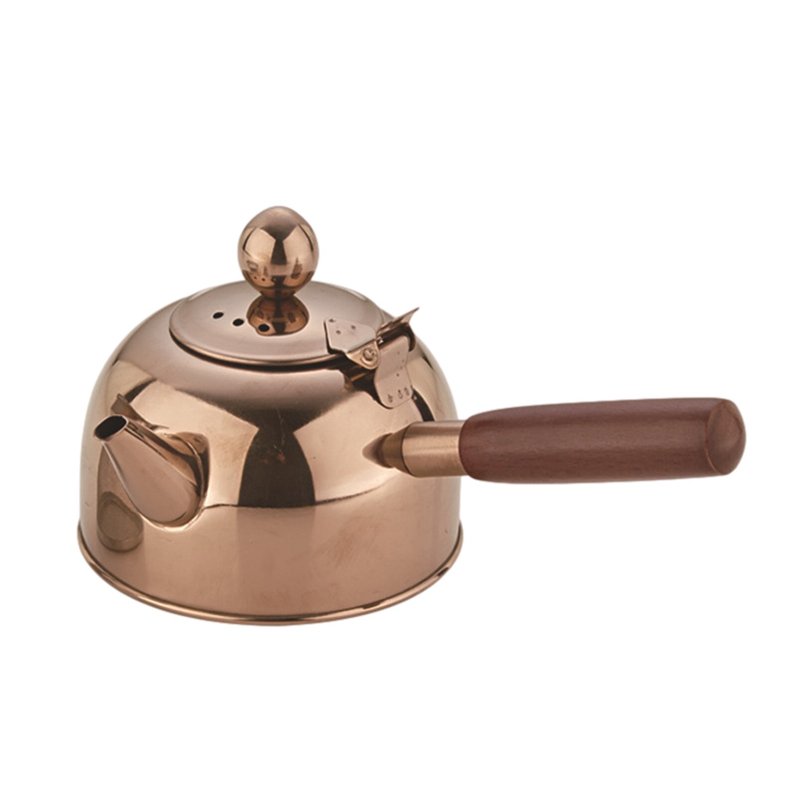 Tetera de té de acero inoxidable con mango de madera, tetera de té y café de Gongfu para todas las estufas, hervidora de agua hervida: 680ML / Champagne