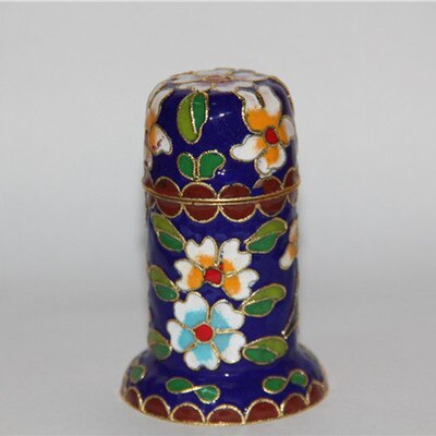 Kinesisk cloisonne tandpetare låda dekorativa ornament handgjorda foster koppar filigran emalj tandpetare fodral hantverk: Blå