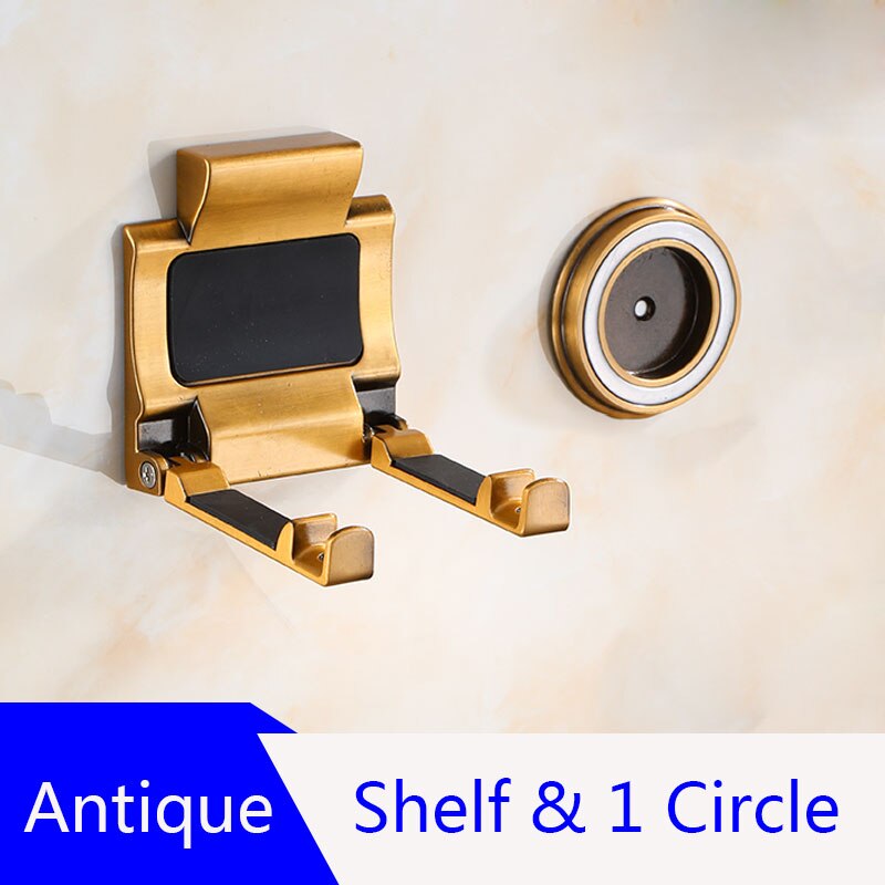 Antieke Föhn Houder Badkamer Planken Muurbevestiging Magazijnstelling Zwart Badkamer Plank Voor Dyson Supersonic Föhn Houder: Antique  1 Circle