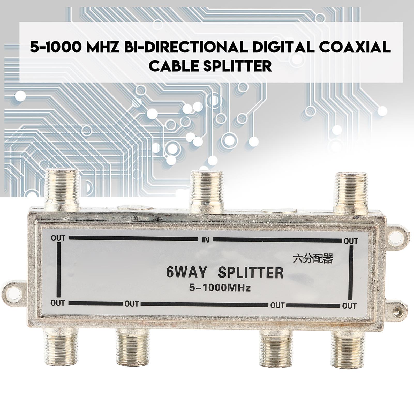 6-Way Coax Splitter 5-1000MHz CATV Antenna Signal Amplifier - Home TV Equipment