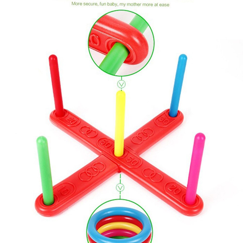 Giocattoli da lancio per bambini Set divertente anello a cerchio Quoits di lancio in plastica gioco da giardino giocattolo da piscina giocattoli sportivi per bambini sviluppo di capacità di movimento