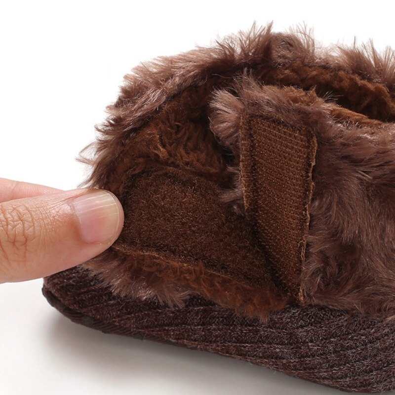 Newborn Baby Winter Boots Baby Girl Boys Winter Warm Shoes Solid Toddler Fuzzy Balls Kid Shoes