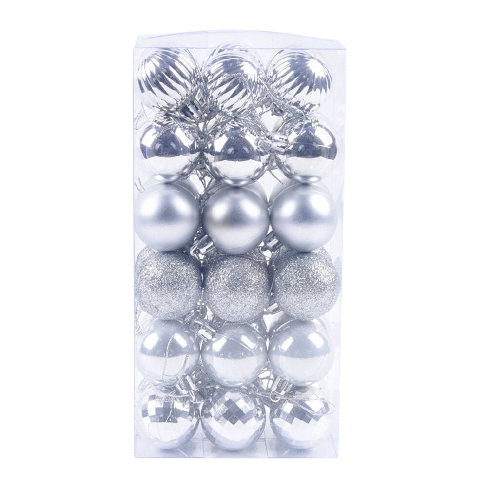Décoration de noël pour la maison, lot de 4cm 36 décoratives lumineuses, pendentif pour arbre, coffret de boules pour noël