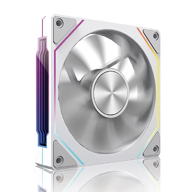 OEM PRISM 5 PRO Computer Chassis Fan 12cm ARGB 4 Pin PWM Quiet Cooling Fan 12V Large Air Volume 45.2CFM/800-1600RPM: WHITE
