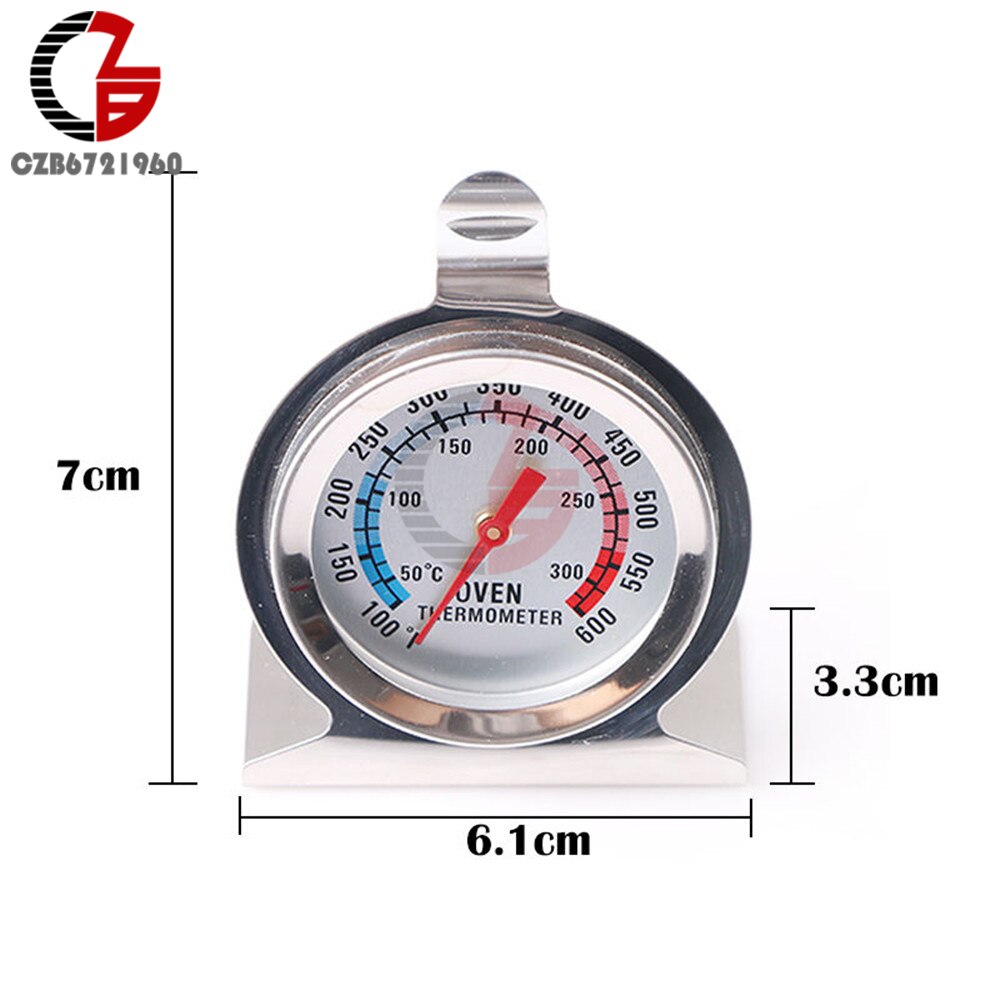 0-600C C/F Pyrometer Thermometer Rvs Keuken Bakin Oven Temperatuur Meter Detector Grote Schaal Analoge Thermometer