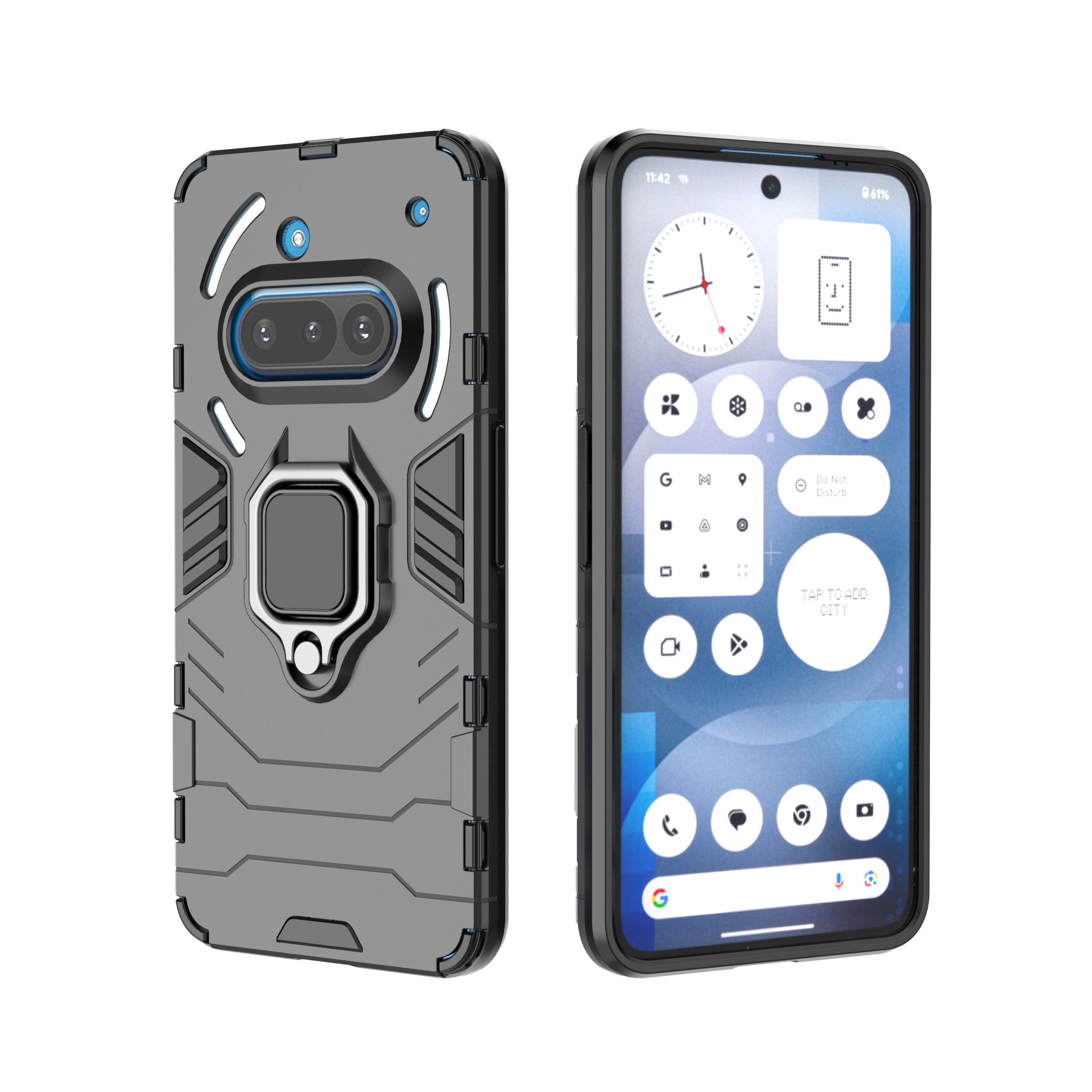 Metalen ring standaard beschermhoes voor niets telefoon 3A Pro 2a Plus Phone2a Phone3a harde hoes