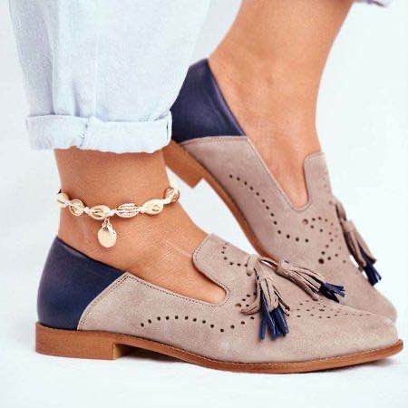 Zapatos planos de mujer , zapatos Oxford únicos, zapatos planos de mujer de cuero, mocasines casuales de Color sólido para mamá, zapatos de dama sin taco: 43