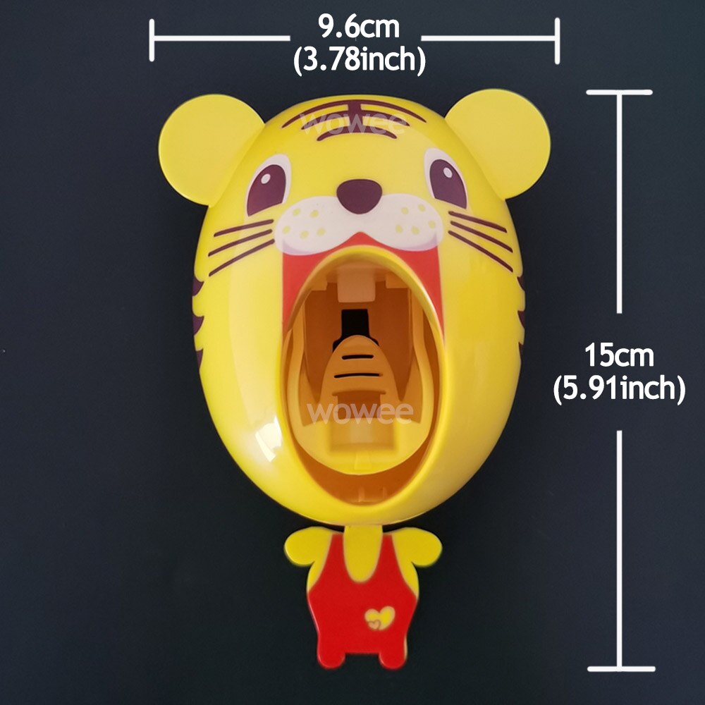 Bathroom Household Toothbrush Table Children's Automatic Toothpaste Dispenser Toothbrush Holder Plastic Eco-friendly: tiger