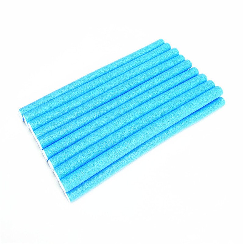 10 stk/sæt multifunktions-twist svamp hårkrøller ingen varme hårrulle hårstylingværktøj 30#: Blå