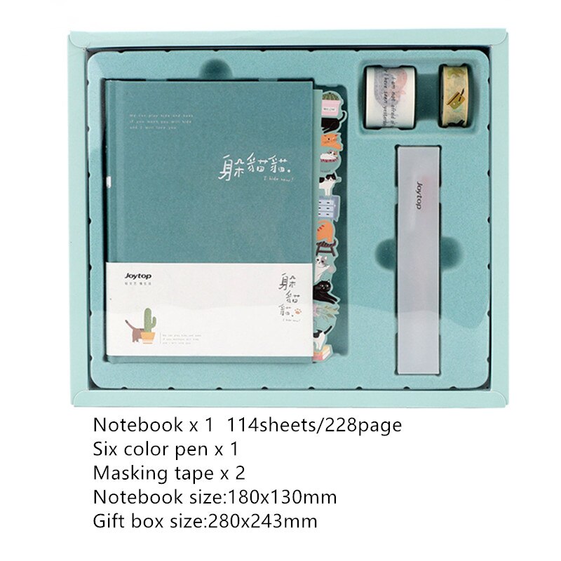 Peekaboo lille kat bullet journal box sæt kawaii papirvarer: Nb00014-2