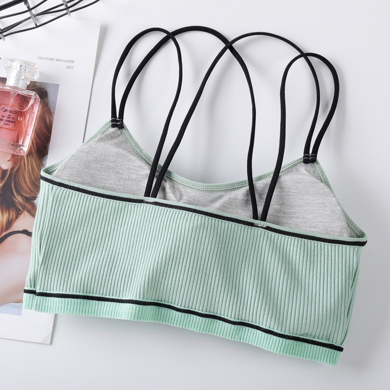 Yoga bh kvinder sport top bomuld sports bh bryst bh åndbart undertøj til kvinde bh gym vest top sportstøj