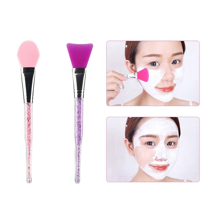 Maquillaje cepillo de 2 piezas de silicona brocha para máscara Facial herramienta de maquillaje de belleza mascarilla de barro Facial aplicador de la loción del cuerpo mantequilla aplicador